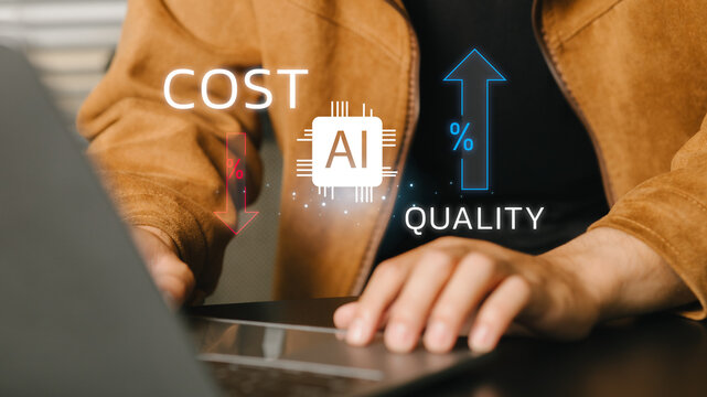Business Professional Analyzing Data and Technology for Cost and Quality Improvement