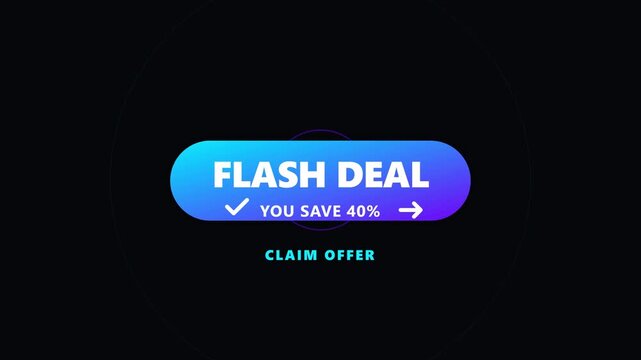 Flash Deal Promotional Banner with 40 Percent Discount Offer and Claim Button on Dark Background