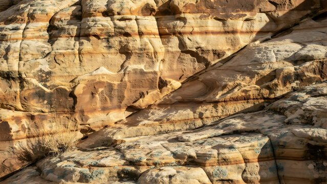 Detailed Textured Rock Formation with Natural Patterns and Colors