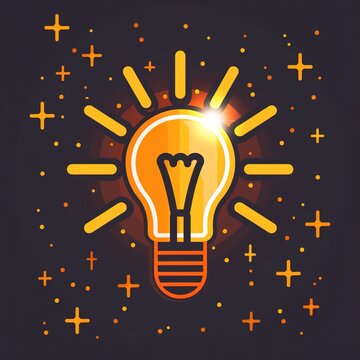 Glowing lightbulb icon for creative ideas