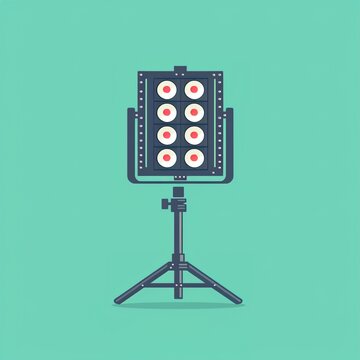 Studio LED light panel on tripod
