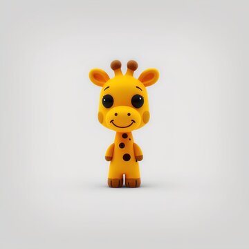Cute cartoon giraffe toy character