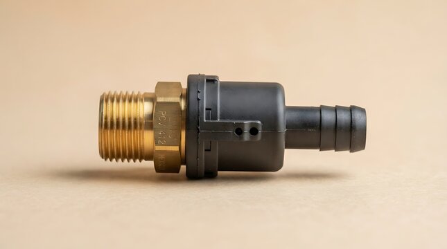 Automotive PCV Valve Engine Component Isolated in Studio Shot