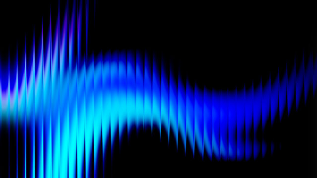 Futuristic blue audio equalizer glass texture background, abstract glowing cyan sound wave frequency pattern on dark backdrop