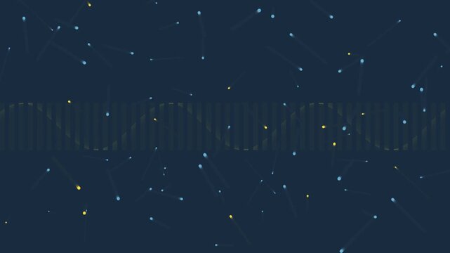 Abstract science background, with glowing particles, and sine wave, motion for technology, and medical research concepts