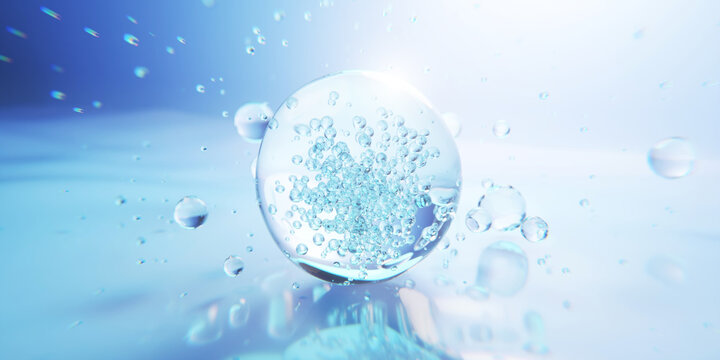 3D Collagen Skin Serum and Vitamin illustration isolated on soft color background. concept skin care cosmetics solution. 3d rendering.
