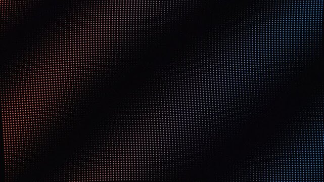 Abstract led dot matrix background, with pulsing red, and blue light, waves dots