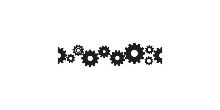 Interlocking gears and cogs forming a mechanism for industry concept.