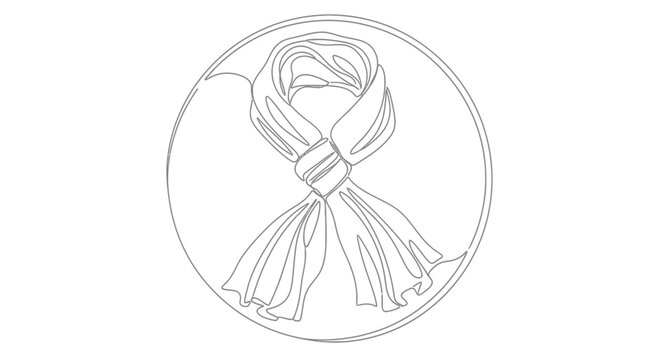 Tied scarf in circle frame