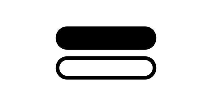 Minimalist equals sign icon in filled and outline styles vector illustration.