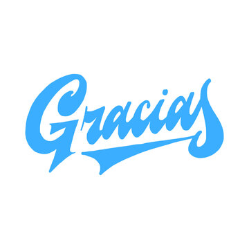 Lettering gracias baseball jersey style blue
