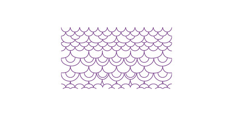 Purple fish scales pattern in overlapping semicircles design for art deco textile and background applications. © Developer