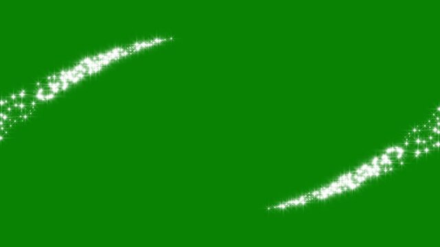 Chroma key dual swirling white magic stardust trails 4K loop with converging particle ring animation