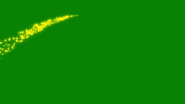 Chroma key glowing yellow magic trail 4K loop with swirling particle vortex and sparkling motion graphics