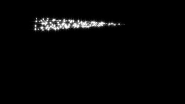 Seamless looping magical star trail border 4K animation with glowing particle frame on black background
