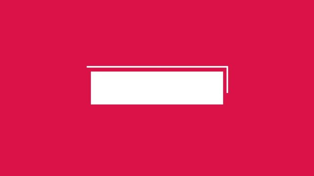 Minimalist white floating shelf graphic on a solid red background, modern flat vector design for home organization and interior decor concepts