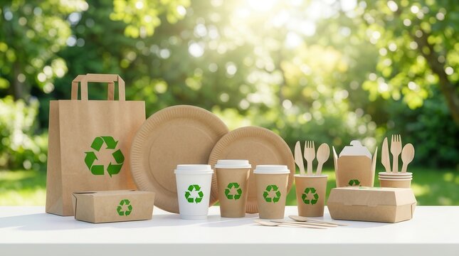 Eco friendly paper tableware and biodegradable packaging for a zero waste lifestyle.