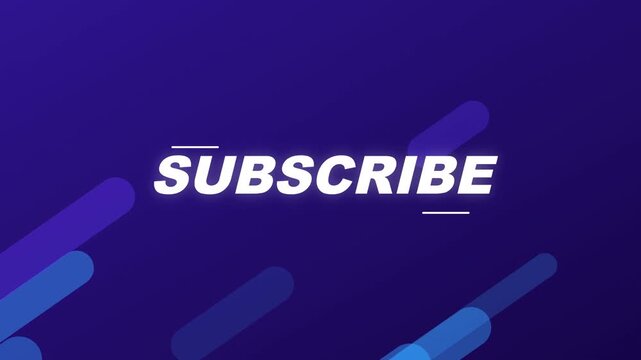 Modern Subscribe Button Graphic with Blue Gradient Background and Abstract Geometric Elements for Social Media Marketing