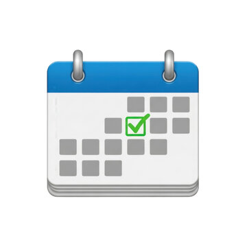 Calendar with checked and unchecked tasks for planning