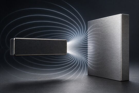Magnetic Field Attraction Between Magnet and Steel