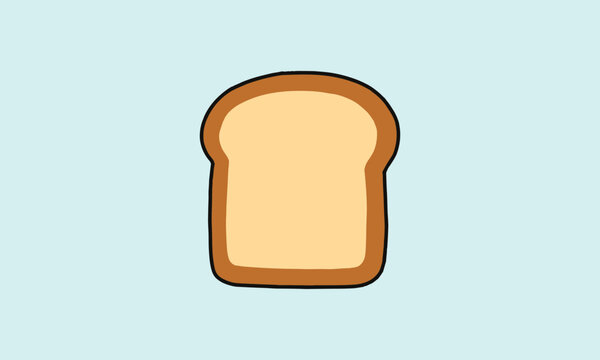 Bread slice icon represents a simple piece of white toast with a golden crust.
