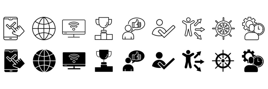 ORM icon set. favorite and business symbol. Vector illustration
