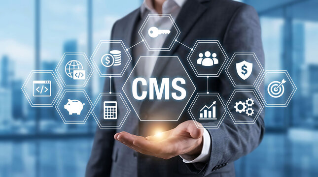 CMS content management system dashboard for business website admin and workflow