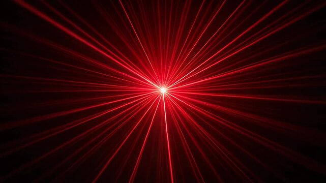 red laser beams radiating from center in dark background starburst