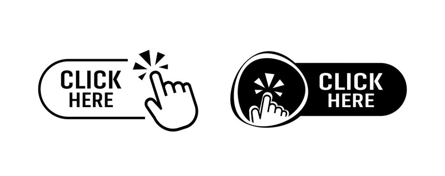 click here sign on white background