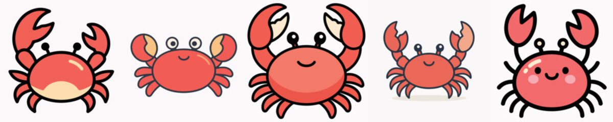 Set of cute and adorable crab vectors © Jefri Syahputra BKL