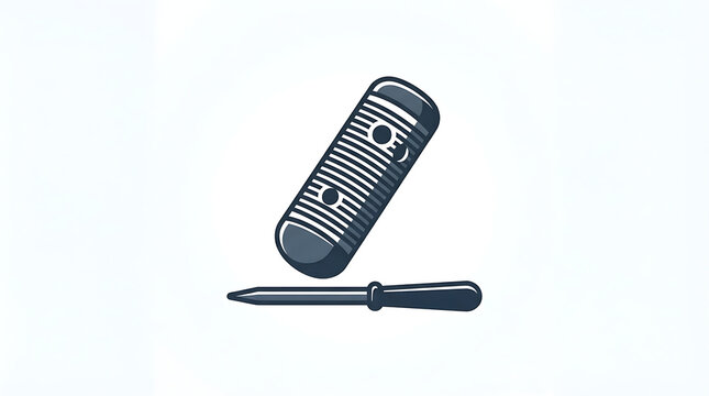 Minimalist illustration featuring traditional latin american percussion instrument guiro