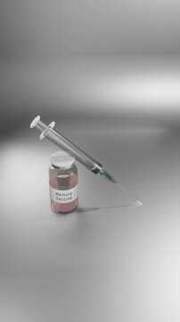 Marburg Vaccine Glass Vial with Medical Injection 4K Vertical