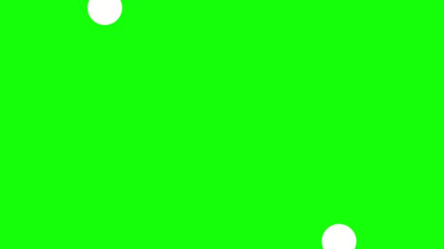 Two white dots flashing on solid green screen background