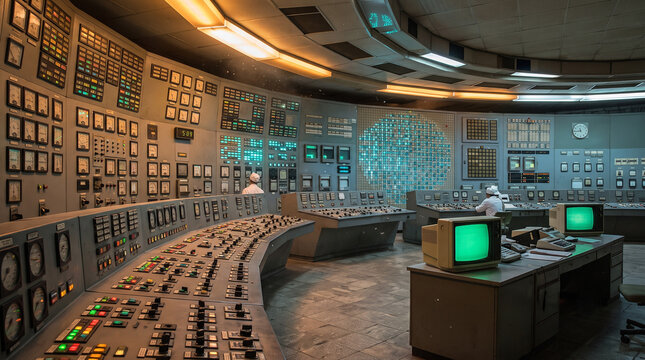 Retro Industrial Analog Control Room