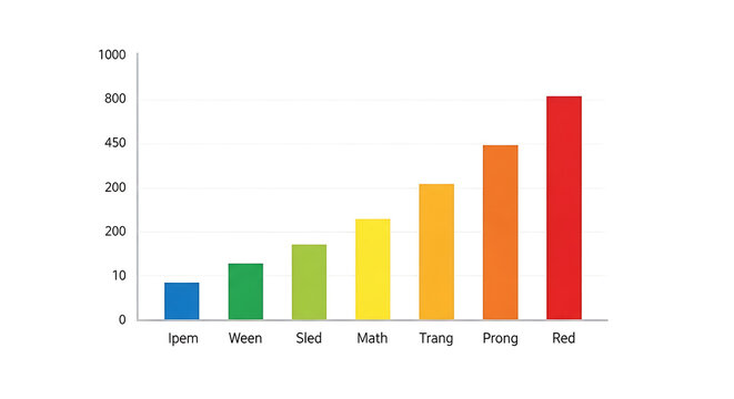 Colorful vertical bar chart illustrating incremental data progression across seven categorical