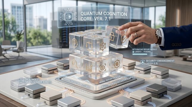 Hand Integrating Security Module into Futuristic Quantum Cognition Core Processor