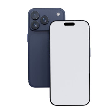 Realistic 3D smartphone mockup devices display showing, with a blank screen and clean isolated composition for app design, branding, ads, digital product, website, gadget, digital presentations