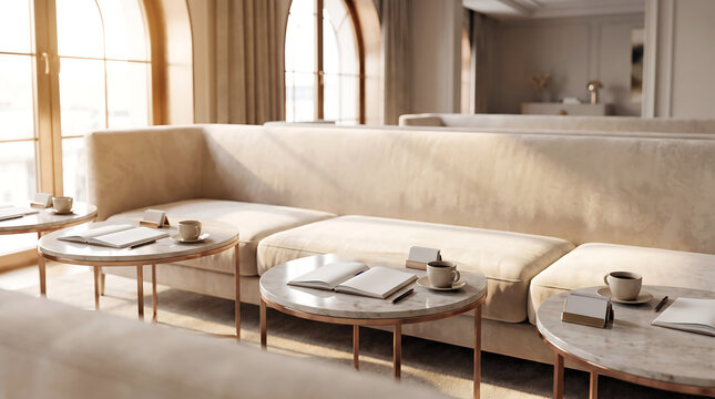 3d living room interior with furniture and fireplace in modern house