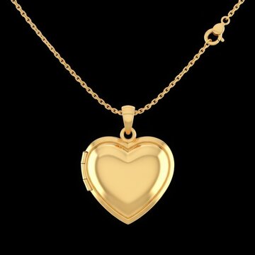 Elegant gold heart locket necklace on a delicate chain