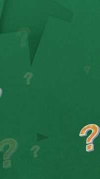 Animation of question marks over green background