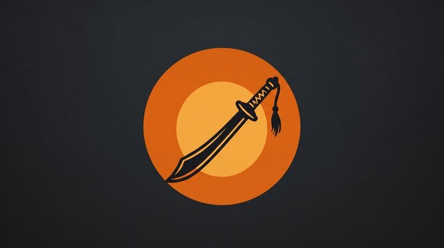 Stylized Sword Circle Icon