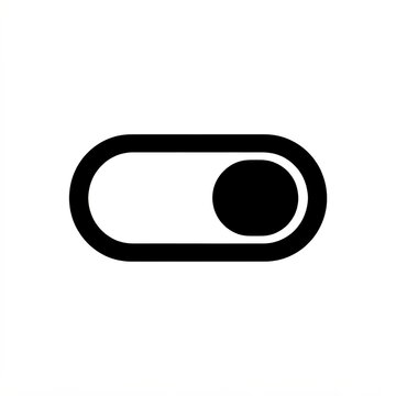 Black and white toggle switch icon design.