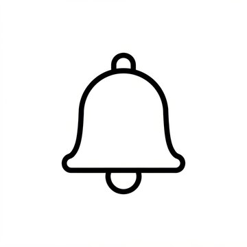 Minimalist black bell icon on white background.