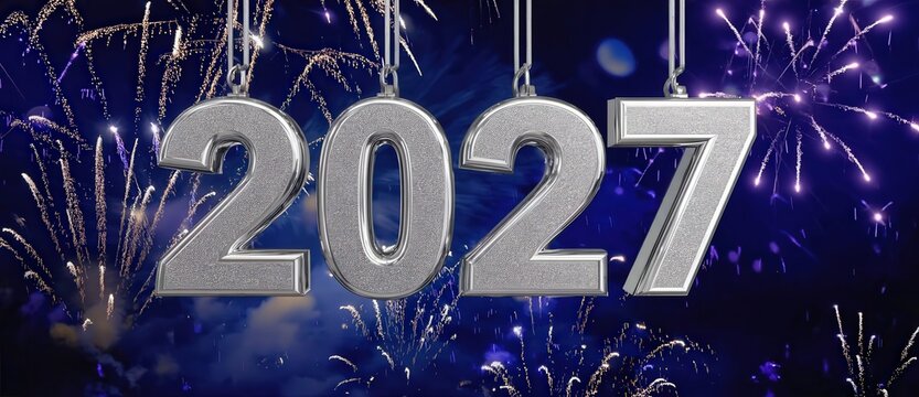 Silver 2027 with fireworks background