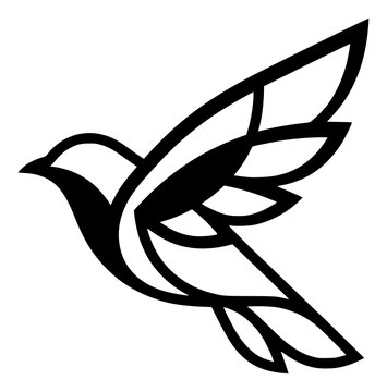 Minimalist black swallow bird silhouette for modern design projects and