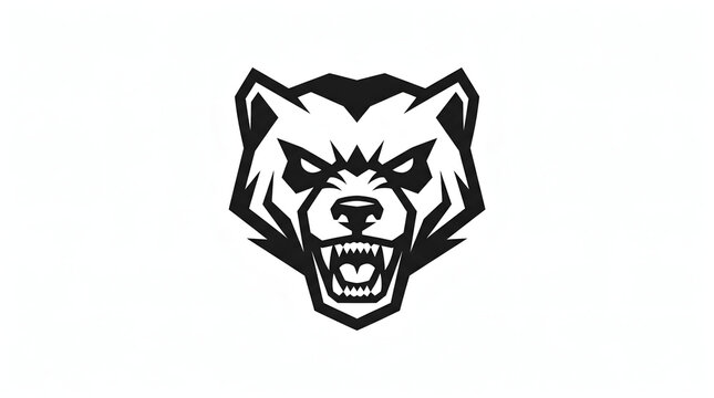 Powerful wolverine logo mascot with aggressive facial expression