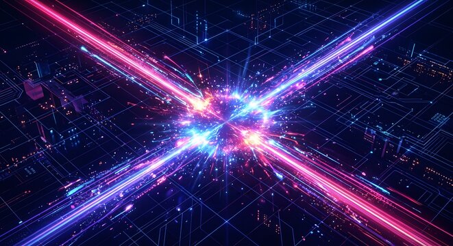 Blue Pink Digital Light Burst