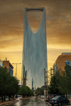 Riyadh, Saudi Arabia - April 1 2024, Kingdom Tower Al Mamlaka business , King Fahd road
