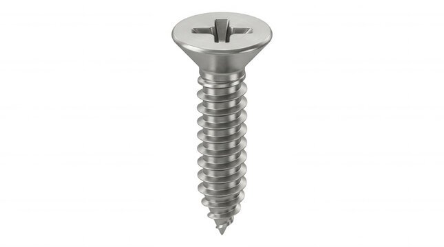 Phillips head metal screw isolated on transparent background isolated on a transparent background