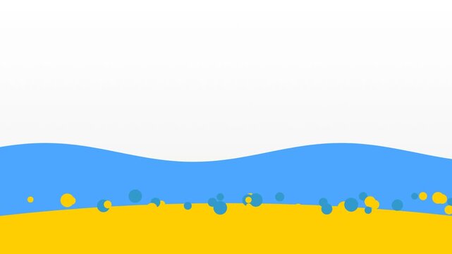 Abstract blue wave and yellow circles design element for modern graphic background